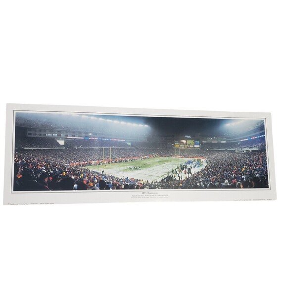 AFC Champions 2004 Panoramic 27x.6 inch New England Pats v Indianapolis Colts - Picture 1 of 9